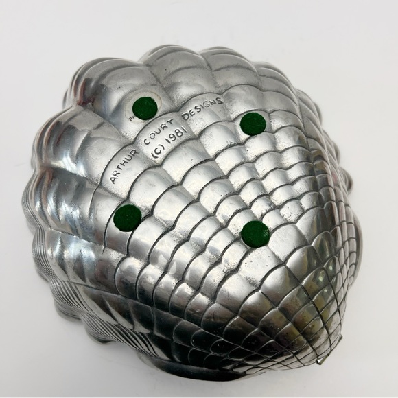 Arthur Court Designs 1981 Sea Shell Clam Serving Bowl Chip And Dip Cast Aluminum - Picture 10 of 10